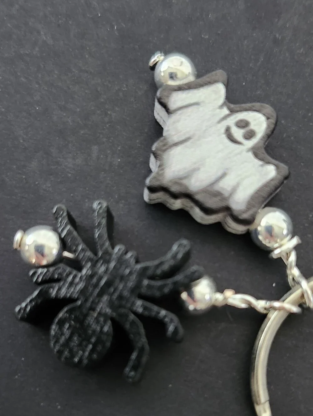 Halloween Backpack or Costume Charm Ghost Spider Pumpkin Eye Handcrafted